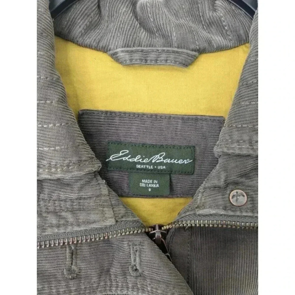 Vintage Eddie Bauer Womens S Corduroy Jacket Full Zip High Collar Elbow Patches - Picture 6 of 9
